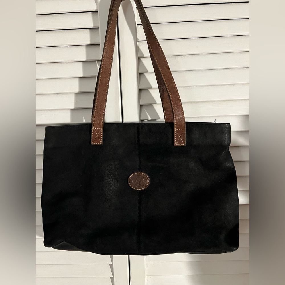 COLDWATER CANYON Black Leather Tote Bag